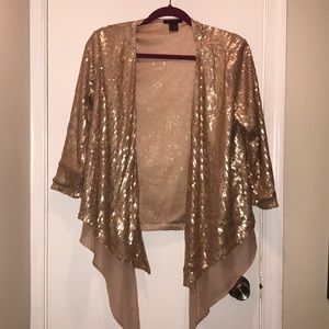 Blush pink sequin cardigan